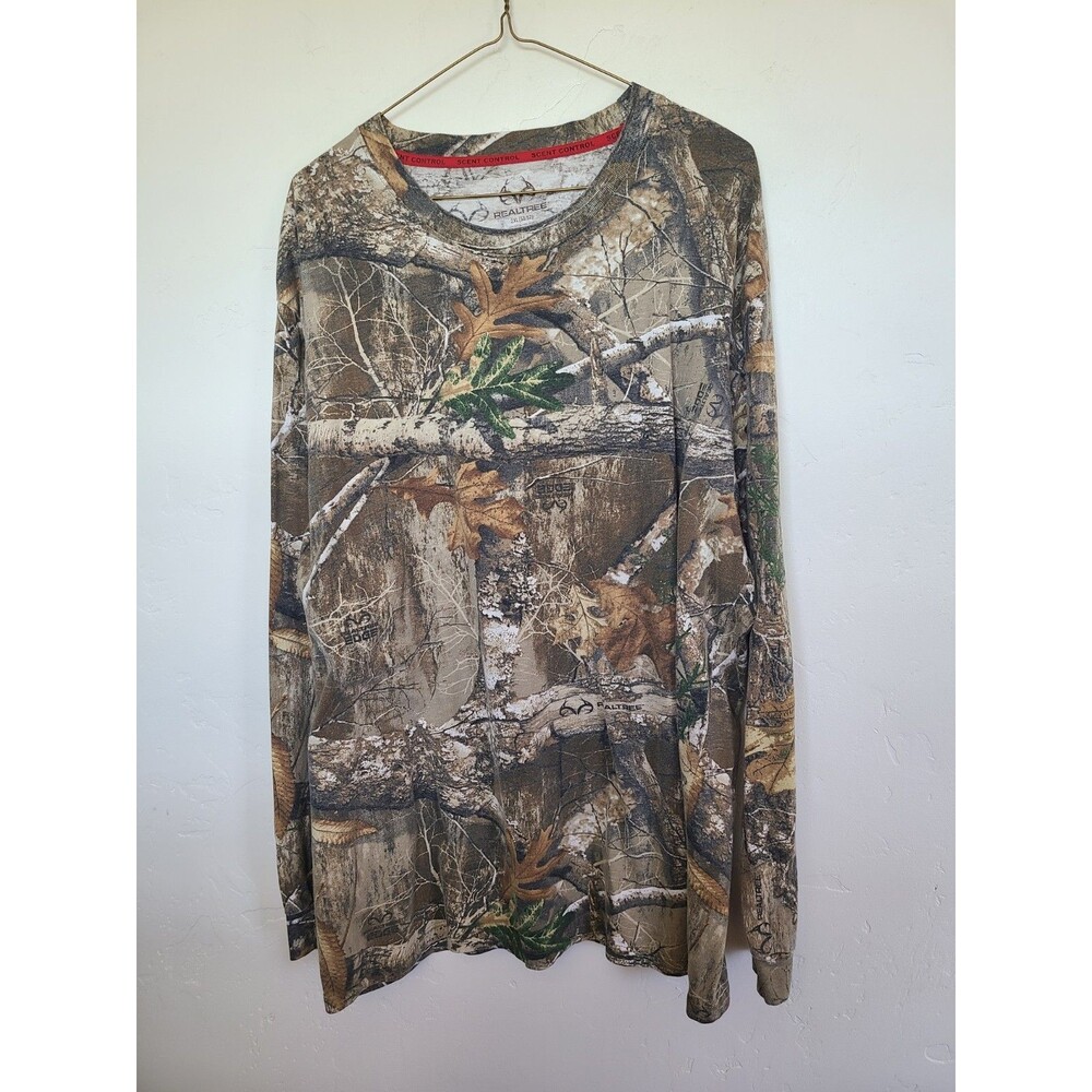 Realtree Camo Performance Hunting Long Sleeve Shirt, Scent Control, 2XL,RN#91497